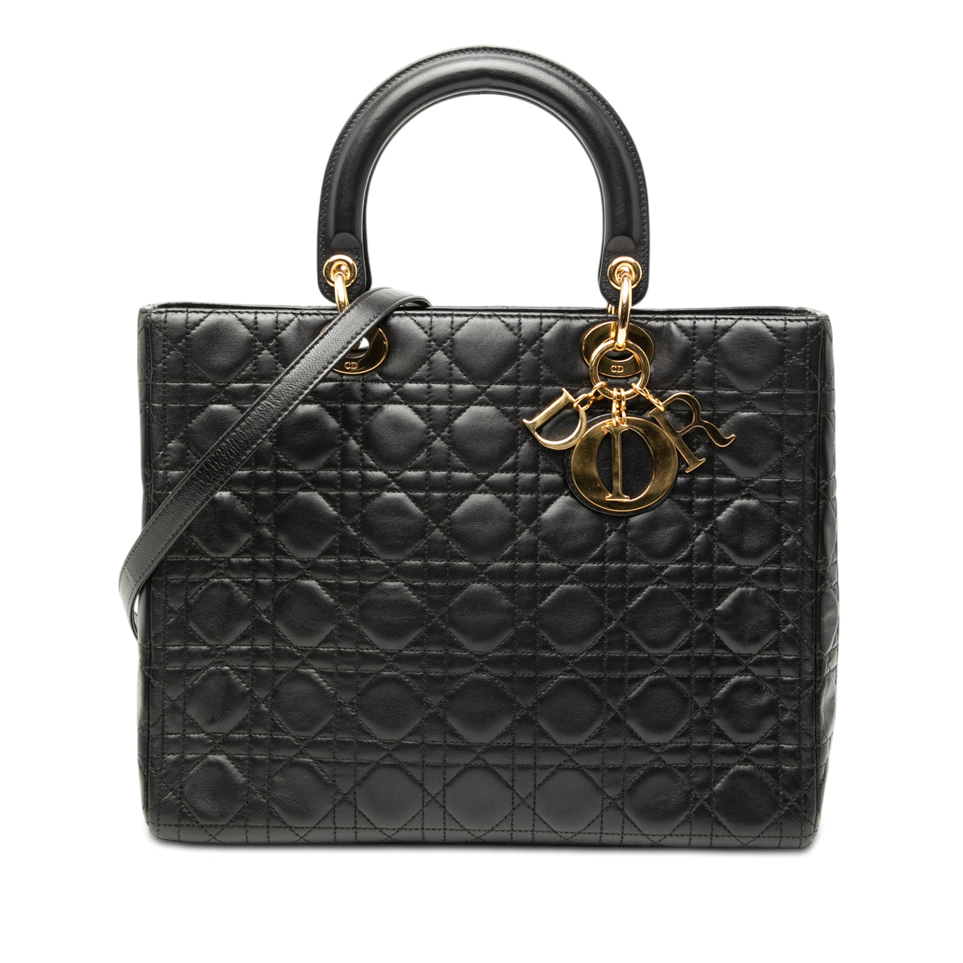 Large Lambskin Cannage Lady Dior - Image 1