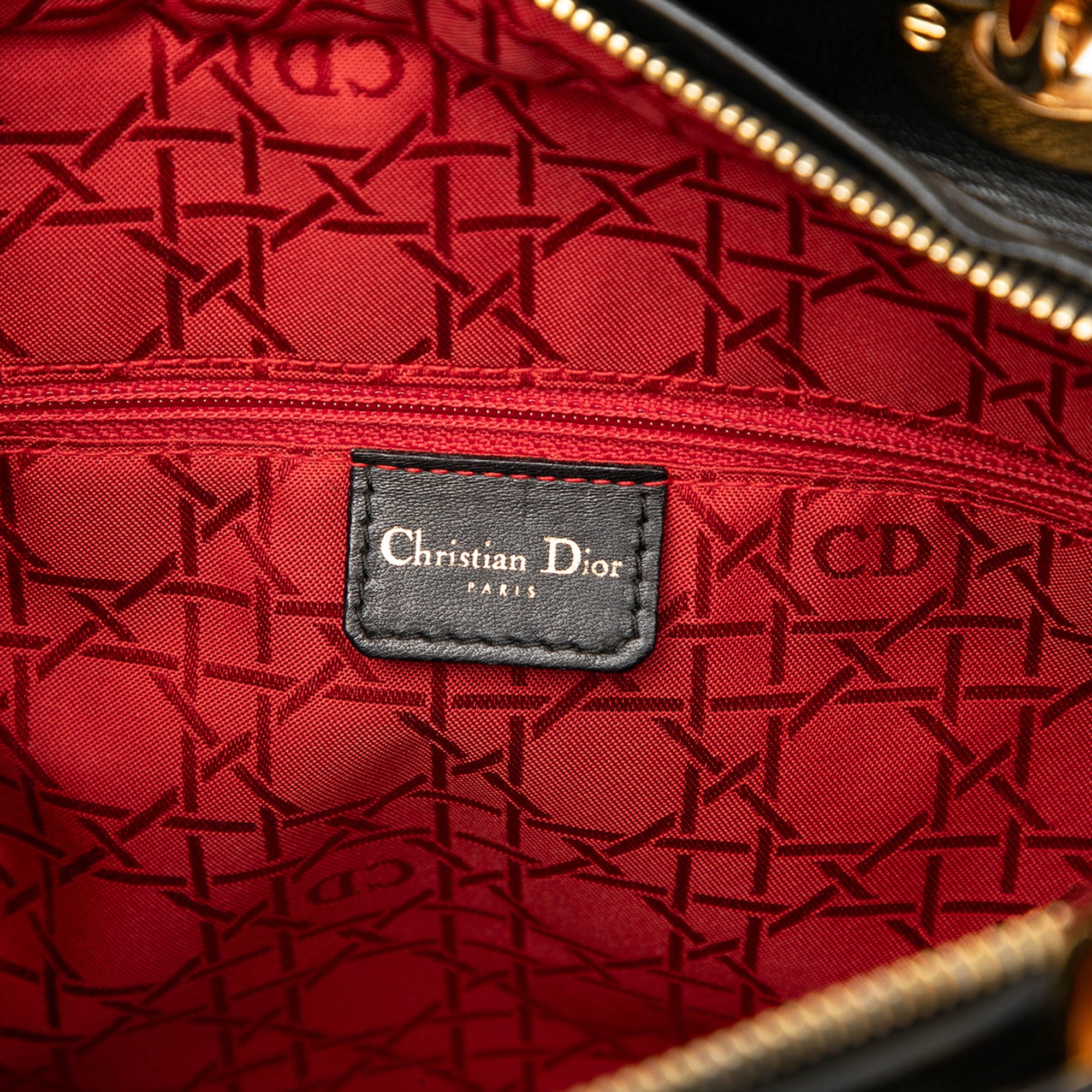 Large Lambskin Cannage Lady Dior - Image 5