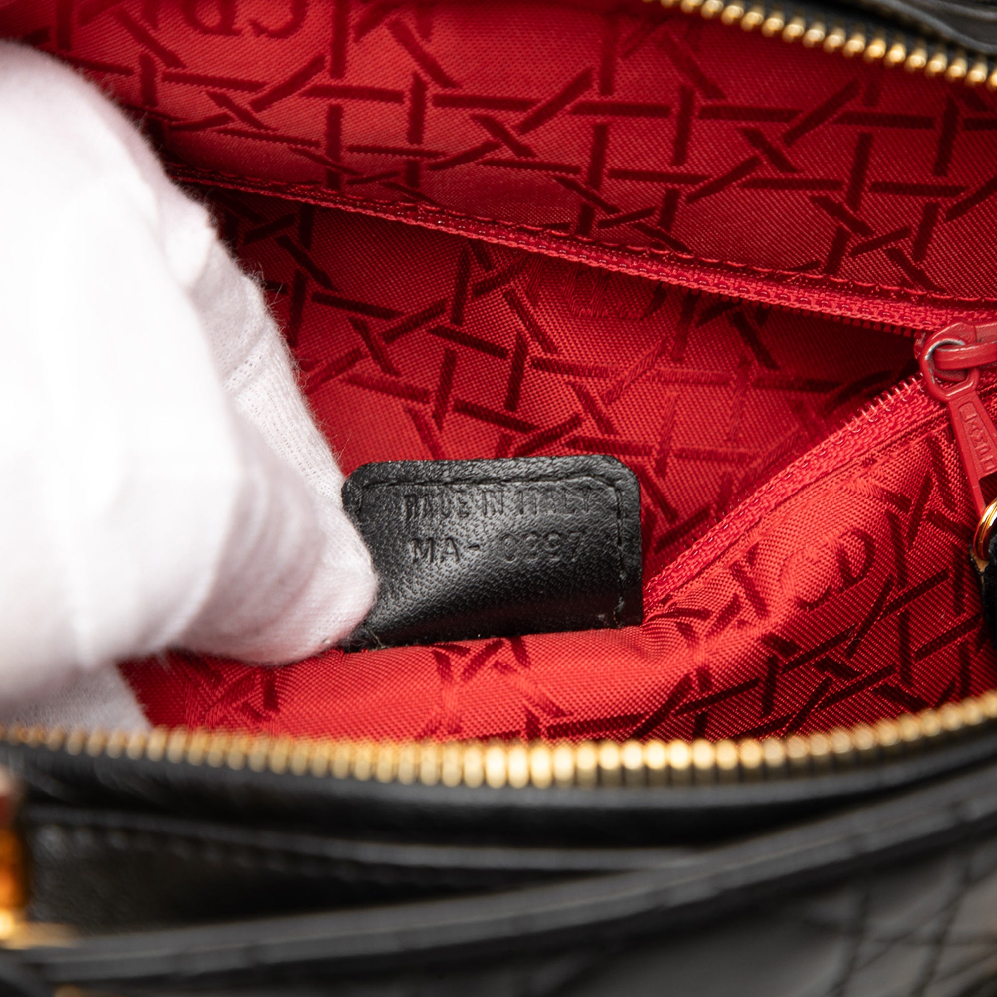 Large Lambskin Cannage Lady Dior - Image 6