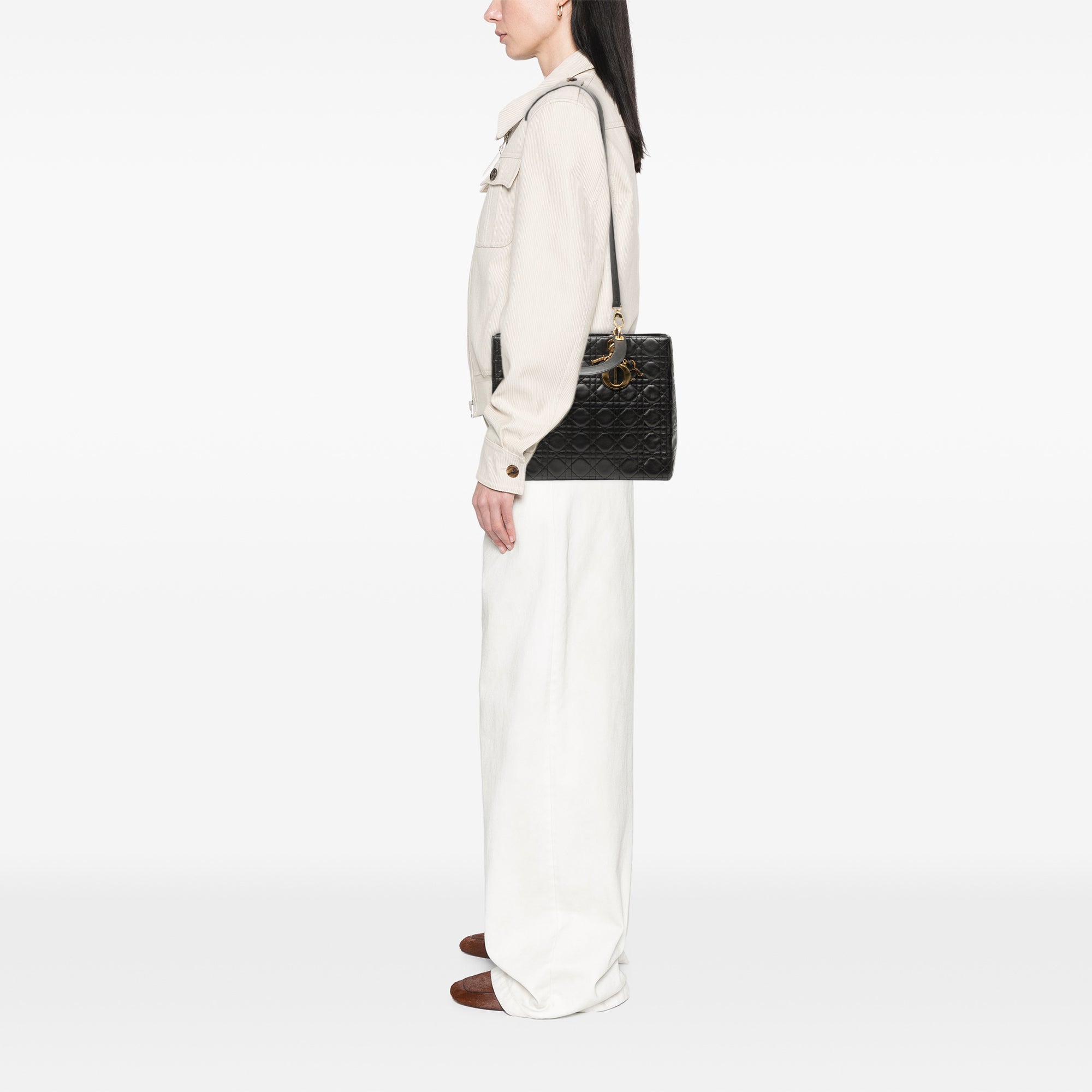 Large Lambskin Cannage Lady Dior - Image 7