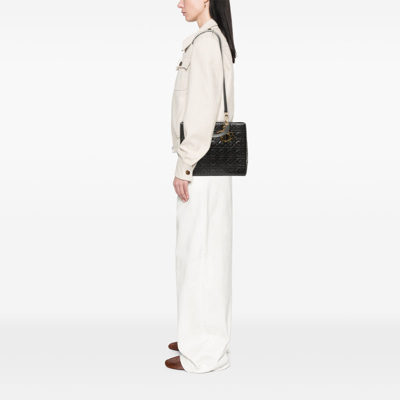 Large Lambskin Cannage Lady Dior - Image 7