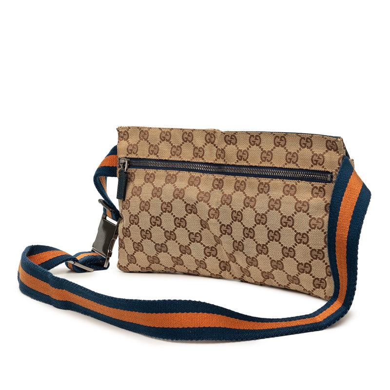 GG Canvas Web Double Pocket Belt Bag - Image 2