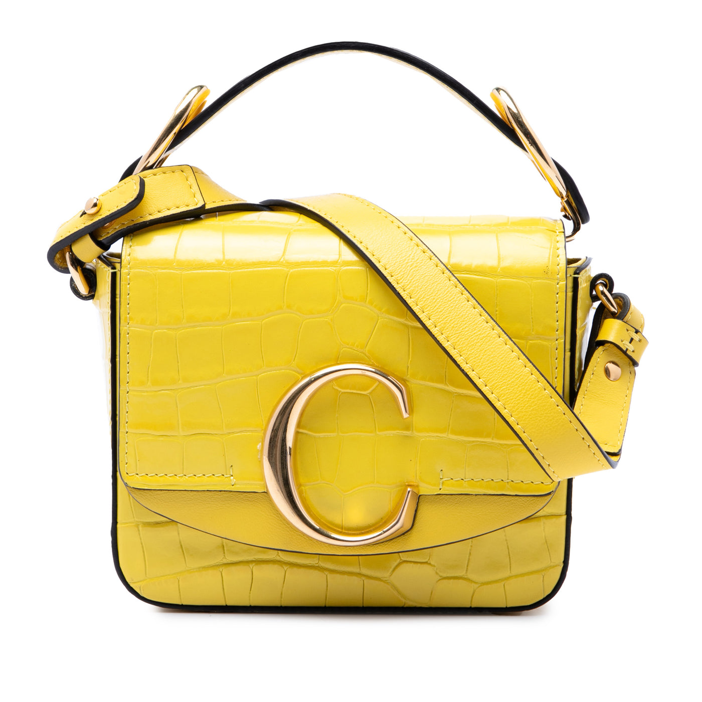 Mini Croc Embossed Calfskin C Satchel - Image 1