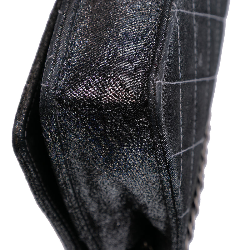 Quilted Iridescent Lambskin Tartan Button Wallet On Chain - Image 8