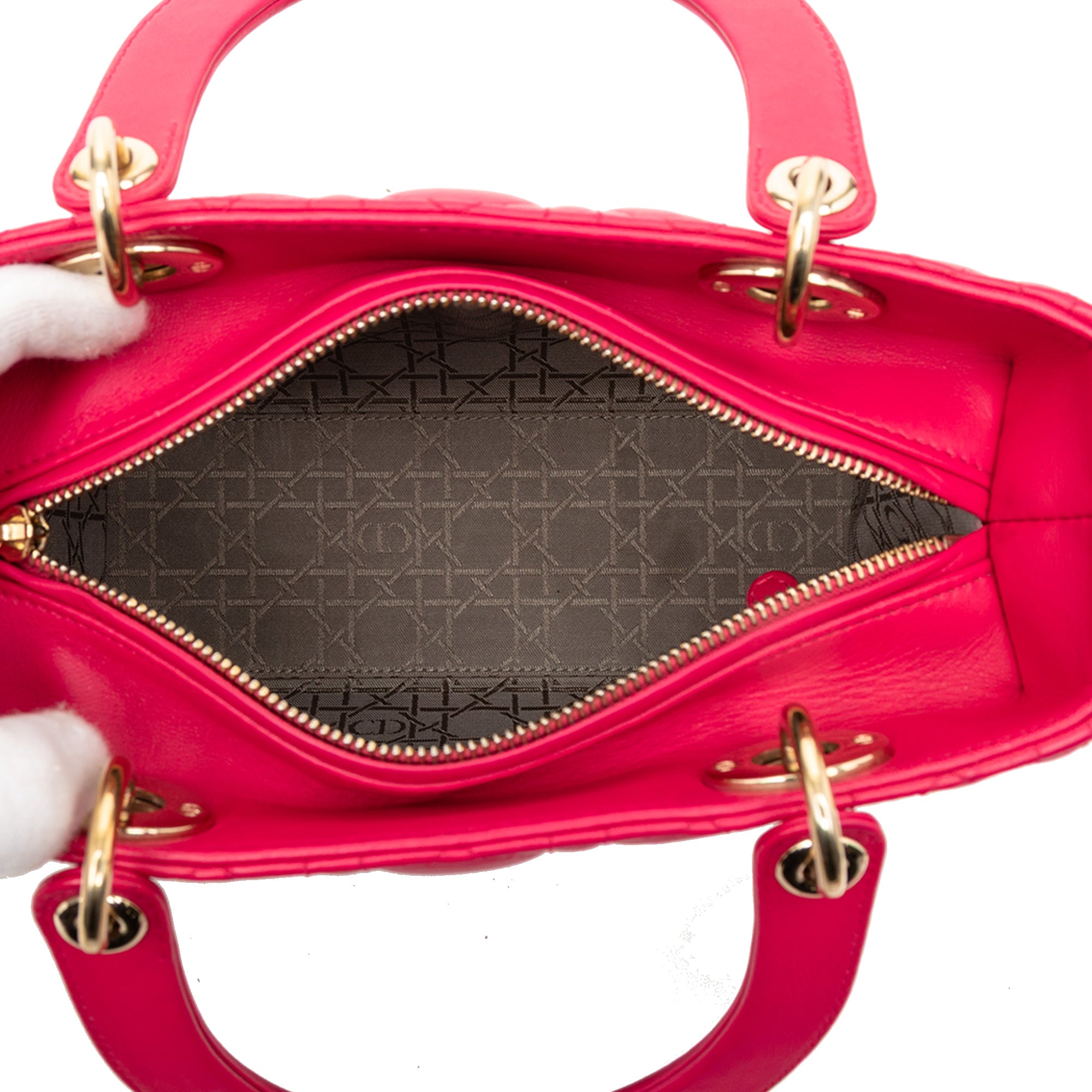 Medium Lambskin Cannage Lady Dior - Image 4