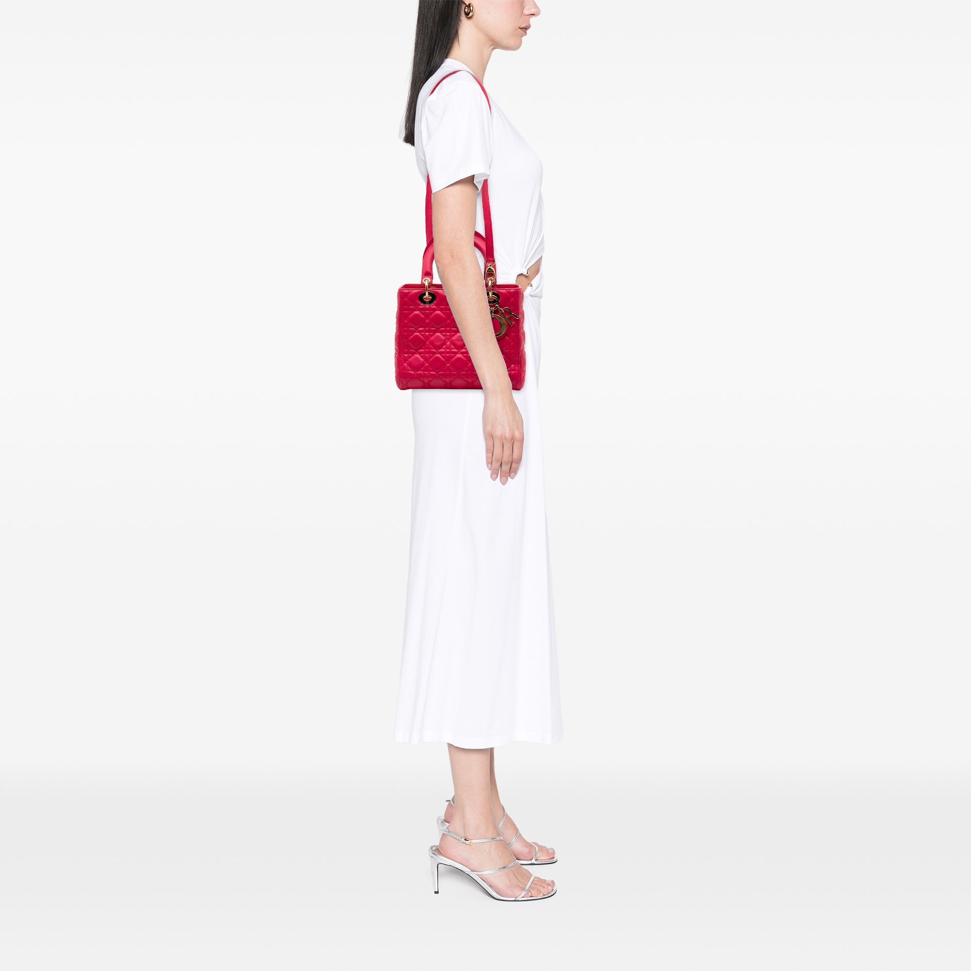 Medium Lambskin Cannage Lady Dior - Image 7
