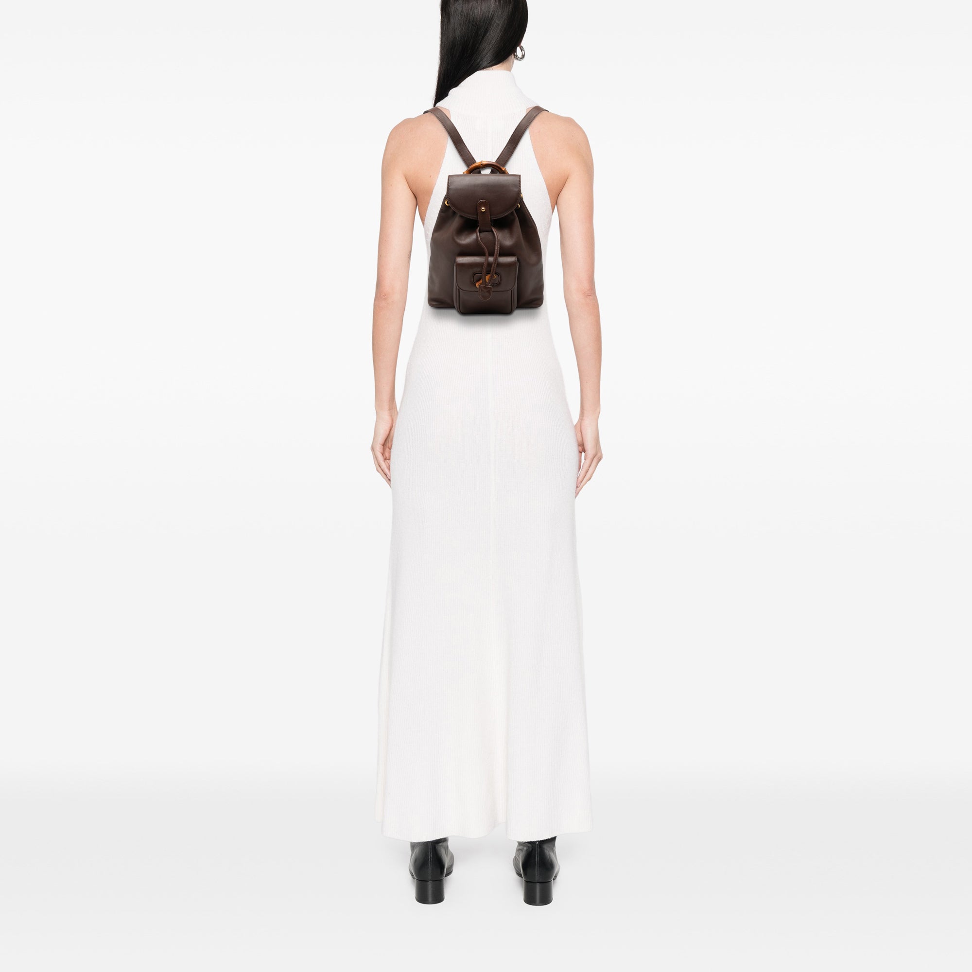 Calfskin Bamboo Drawstring Backpack - Image 7