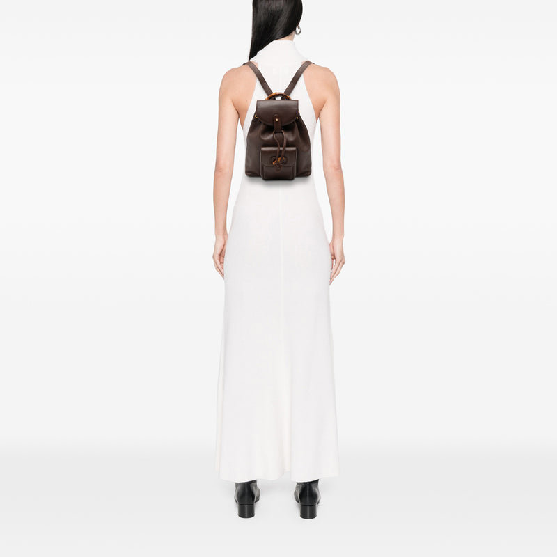 Calfskin Bamboo Drawstring Backpack - Image 7