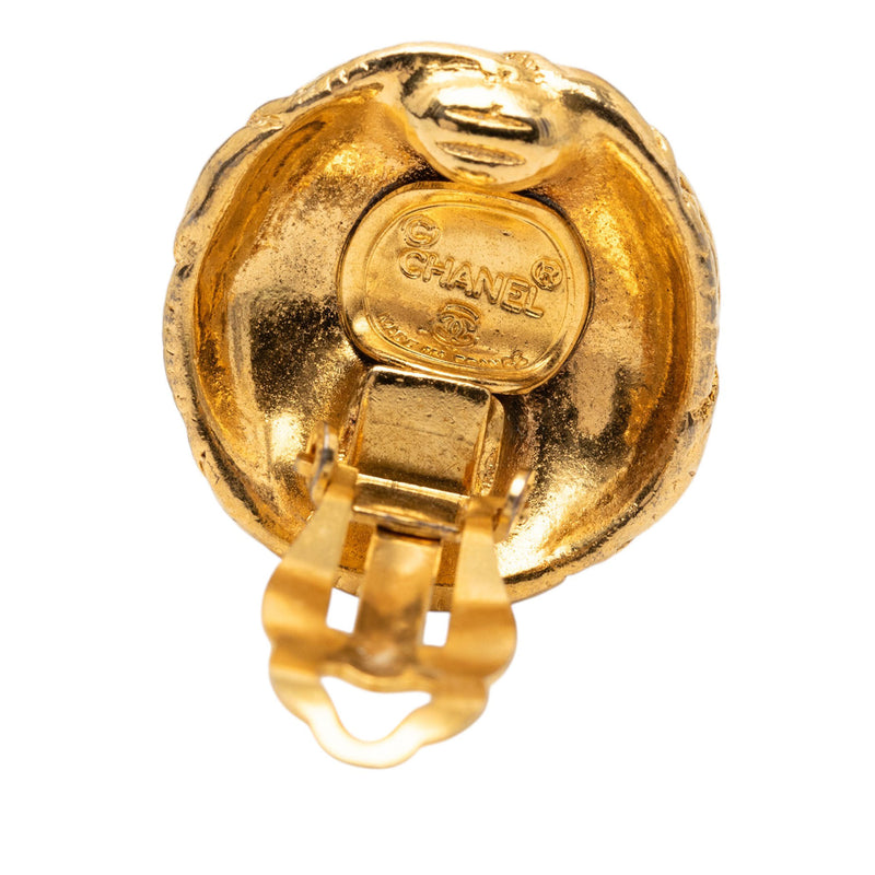 CC Gold Plated Round Clip On Earrings - Image 3