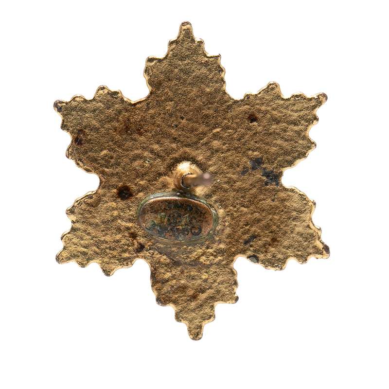 CC Gold Plated Enamel Snowflake Push Back Earrings - Image 3