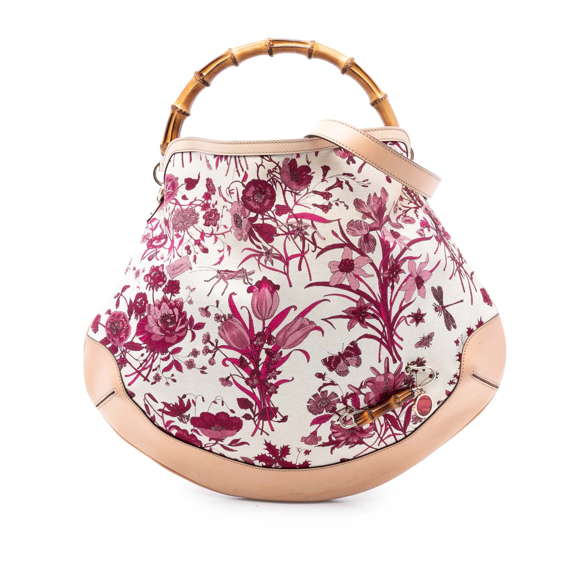 Canvas Floral Peggy Bamboo Hobo - Image 1