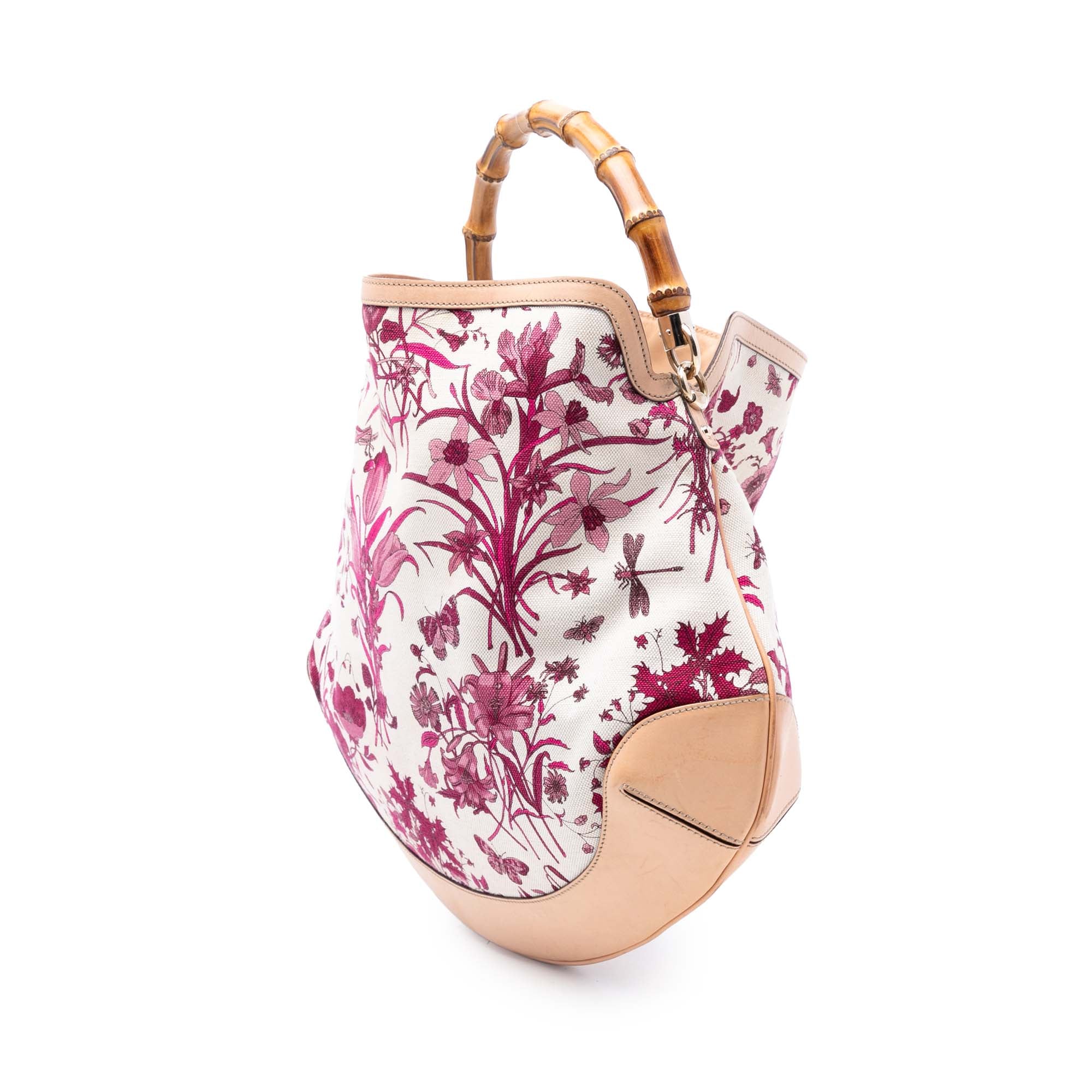 Canvas Floral Peggy Bamboo Hobo - Image 2