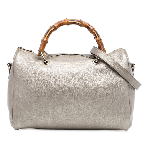 Medium Calfskin Bamboo Shopper Boston Bag