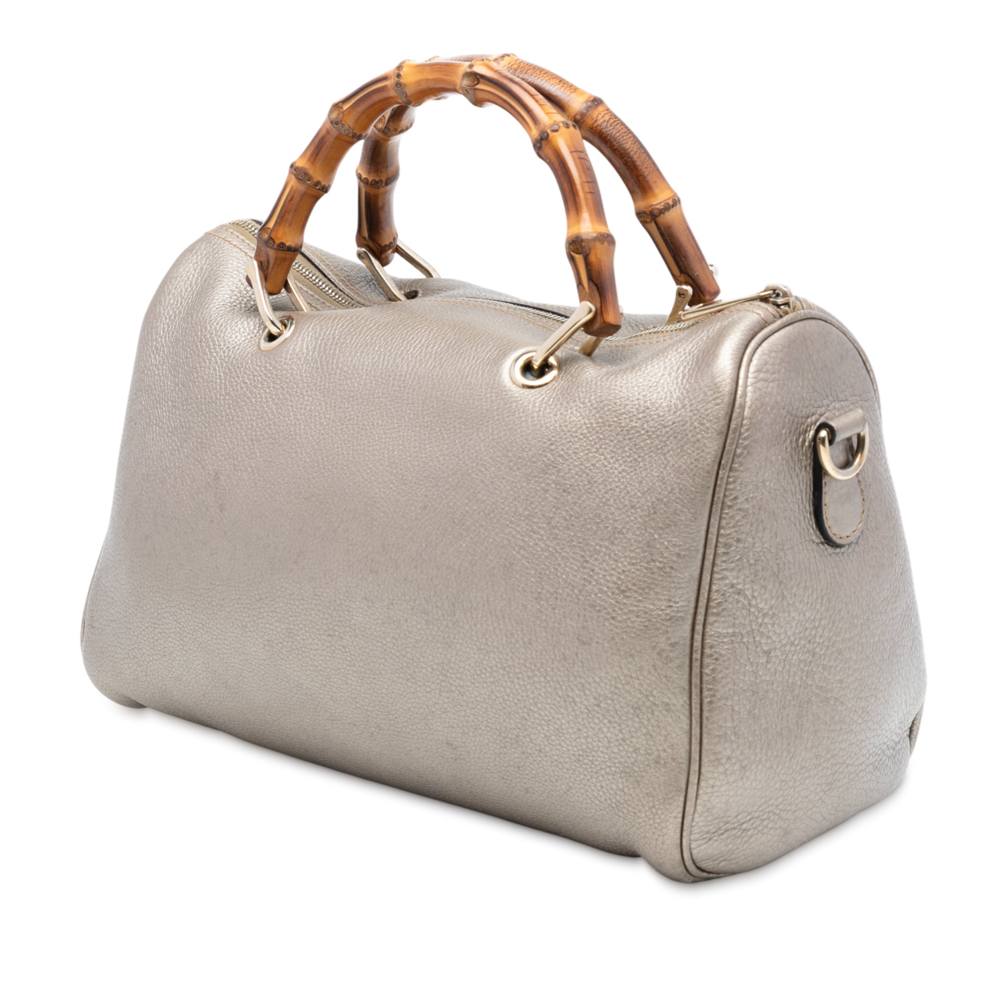 Medium Calfskin Bamboo Shopper Boston Bag - Image 2