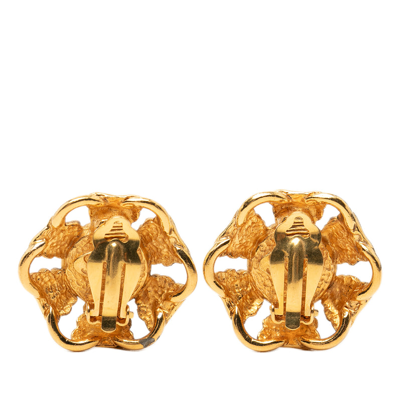 Gold Plated Faux Pearl Wavy Clip On Earrings - Image 2