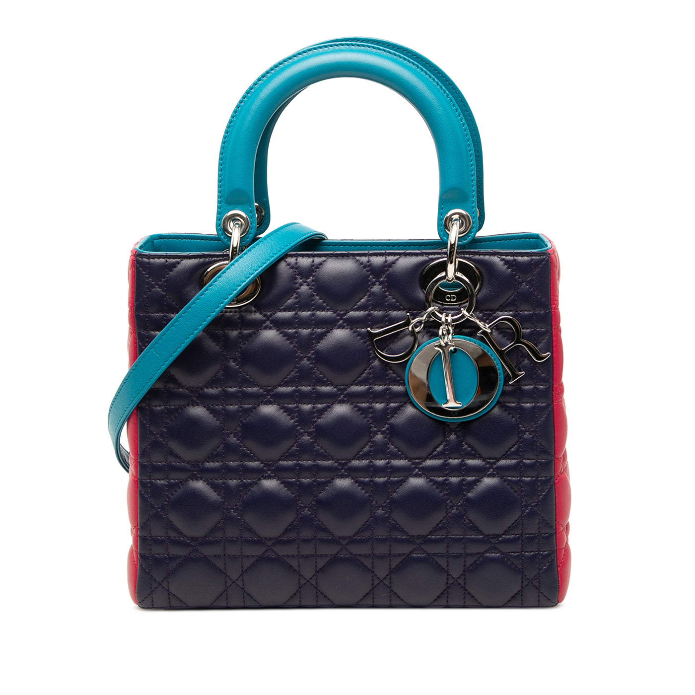 Medium Tricolor Lambskin Cannage Lady Dior - Image 1