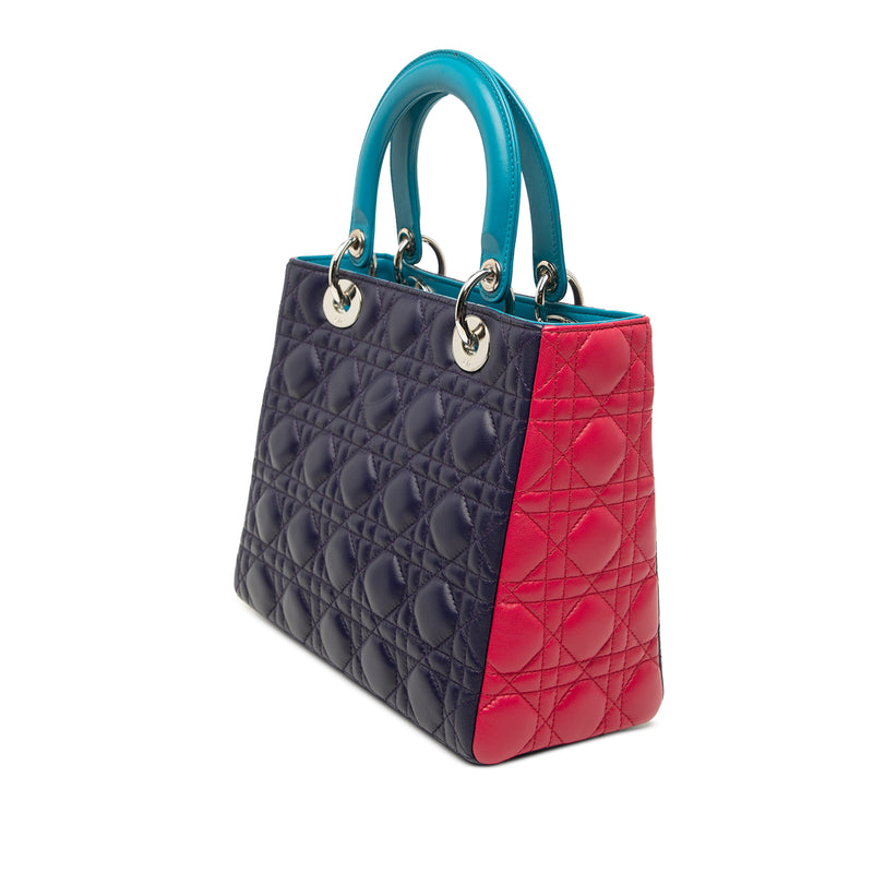 Medium Tricolor Lambskin Cannage Lady Dior - Image 2