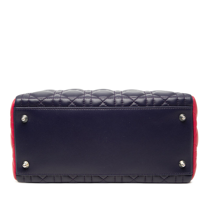 Medium Tricolor Lambskin Cannage Lady Dior - Image 3
