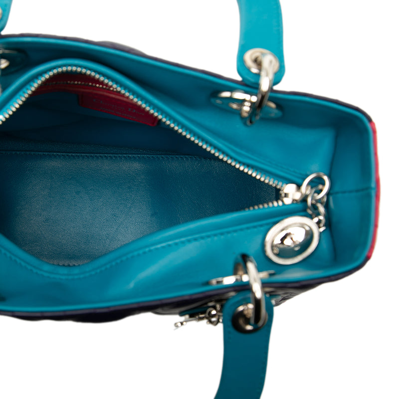 Medium Tricolor Lambskin Cannage Lady Dior - Image 4