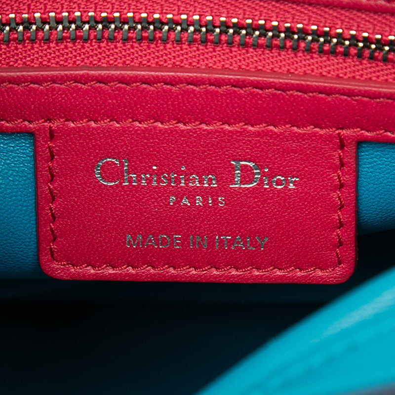 Medium Tricolor Lambskin Cannage Lady Dior - Image 5