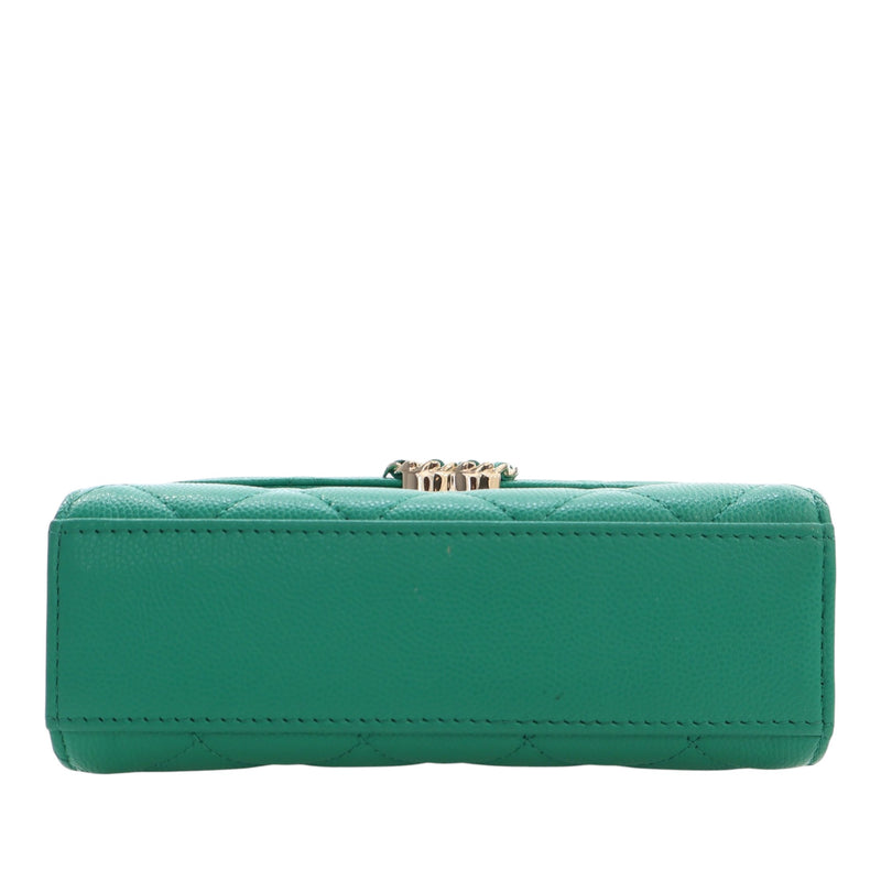 Mini CC Quilted Caviar Top Handle Flap with Chain - Image 5