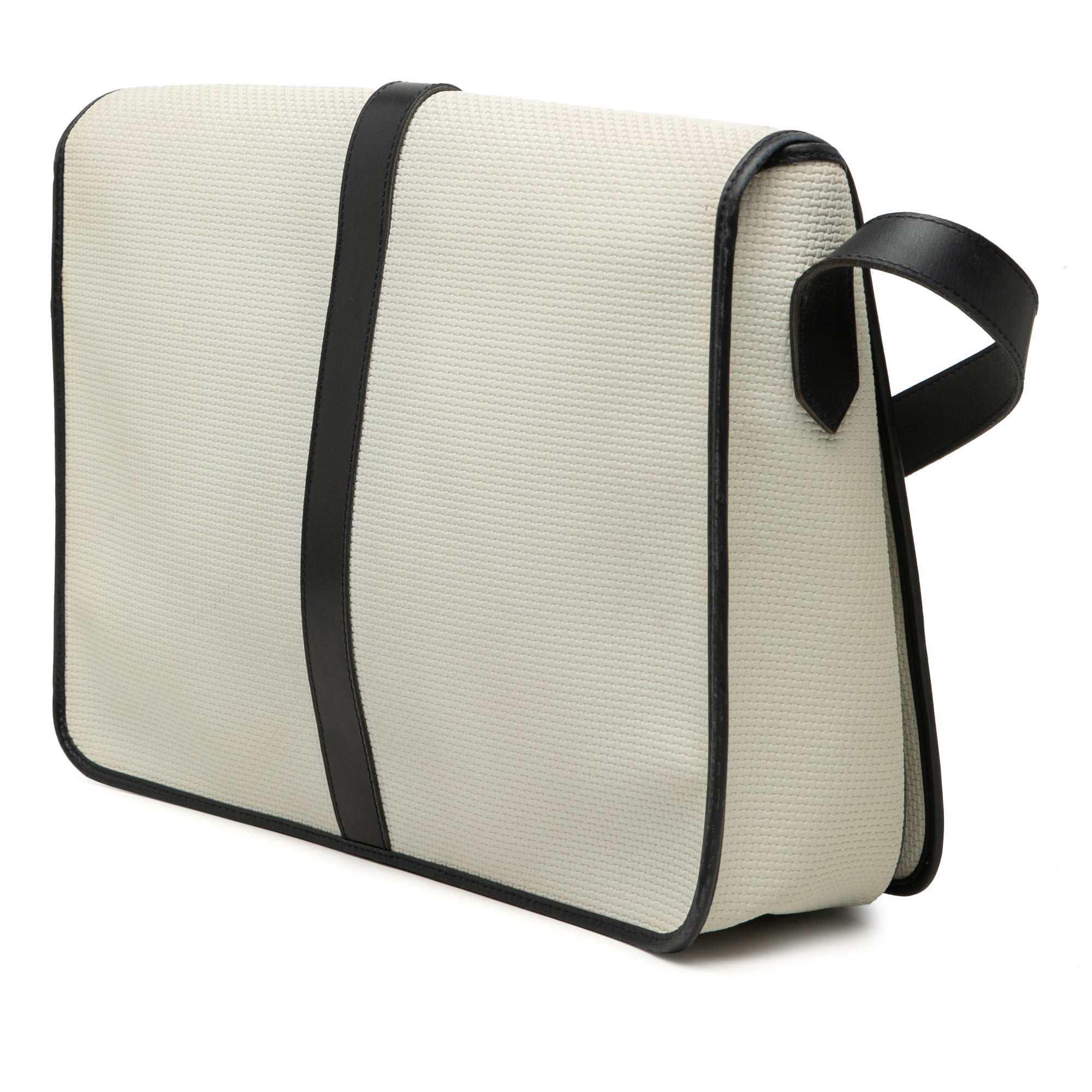 Leather Trimmed Canvas Messenger Bag - Image 2