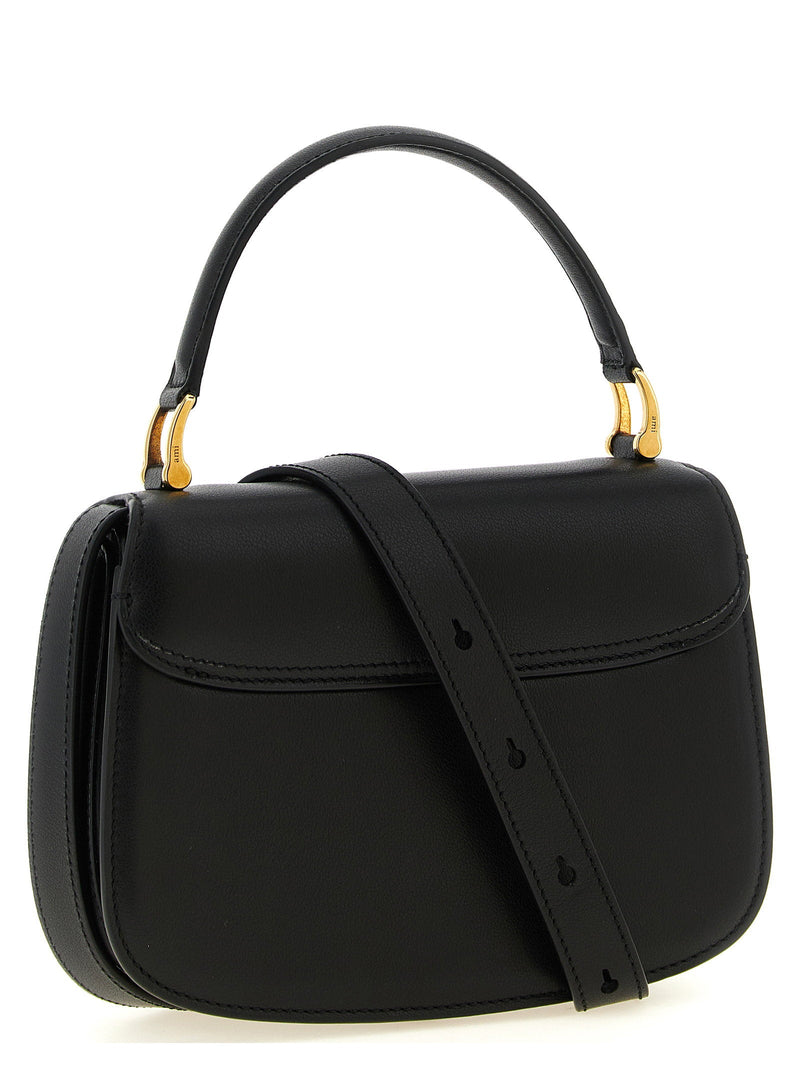 Ami Paris Shoulder Bag — Black Fine-grain Calf Leather