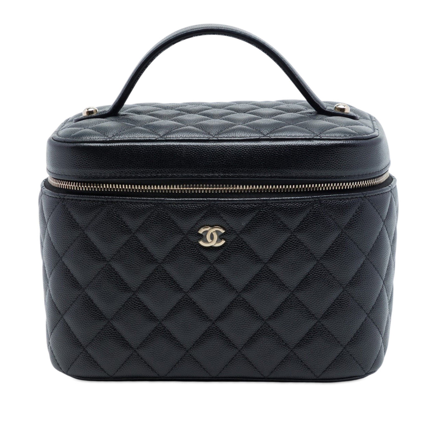 Medium CC Quilted  Caviar Vanity Case - Image 1