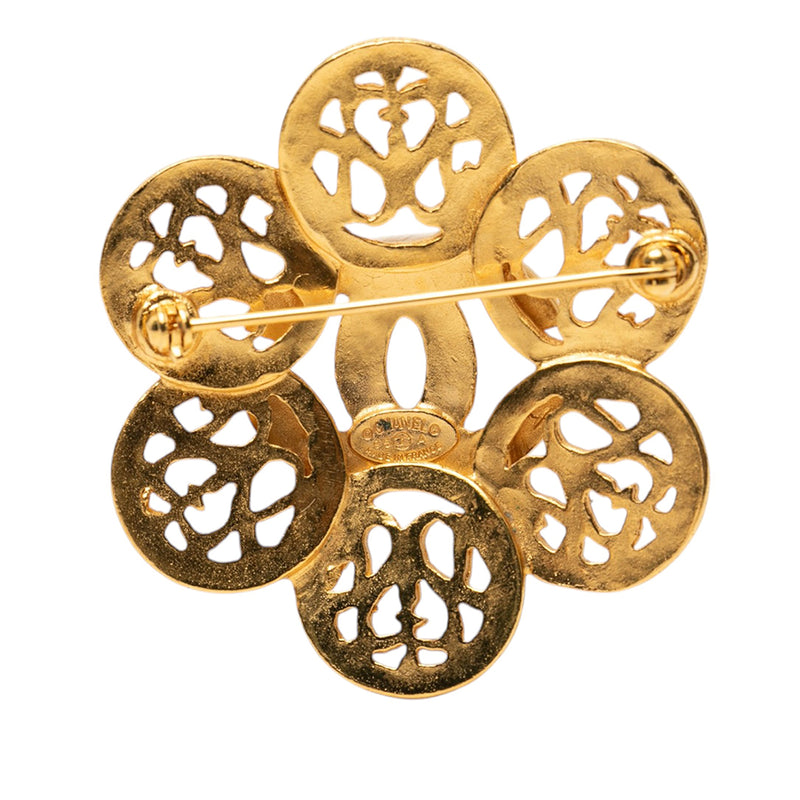 CC Gold Plated Flower Brooch - Image 2