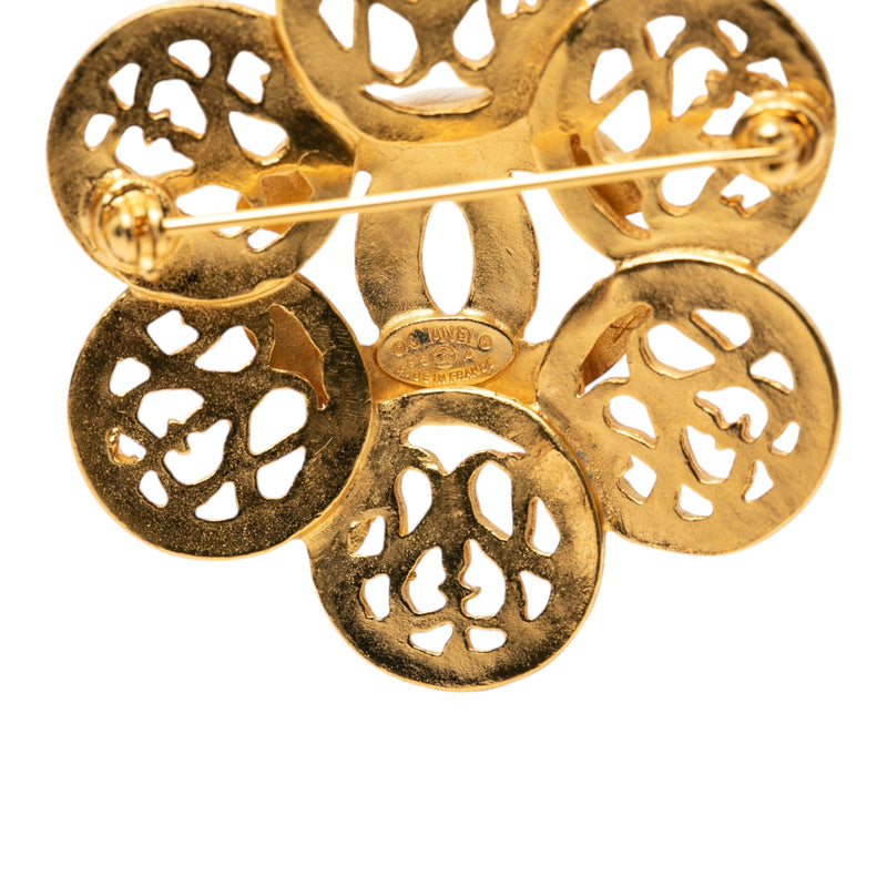 CC Gold Plated Flower Brooch - Image 3