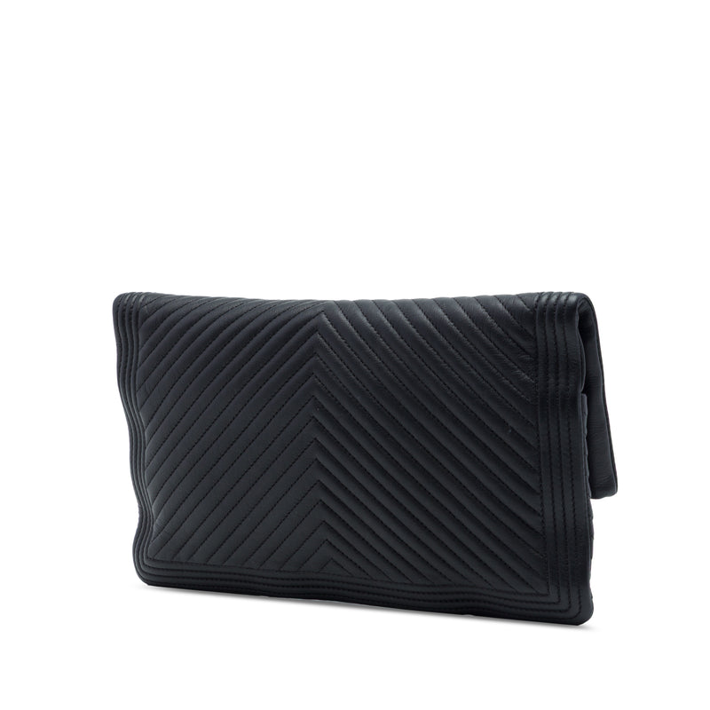 Chevron Calfskin CC Beauty Boy Foldover Clutch - Image 2