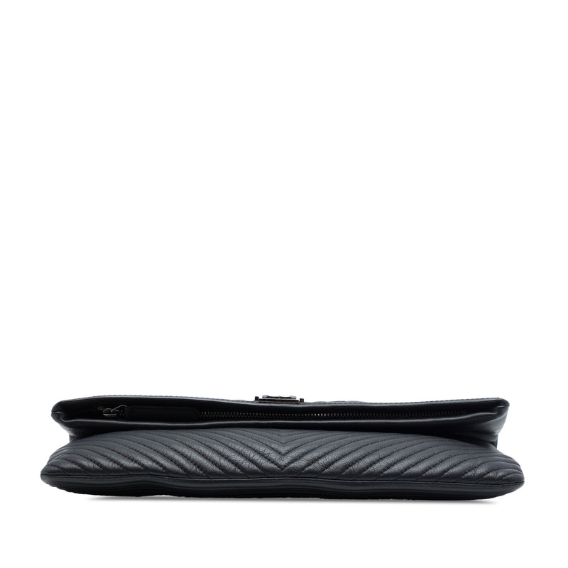 Chevron Calfskin CC Beauty Boy Foldover Clutch - Image 3