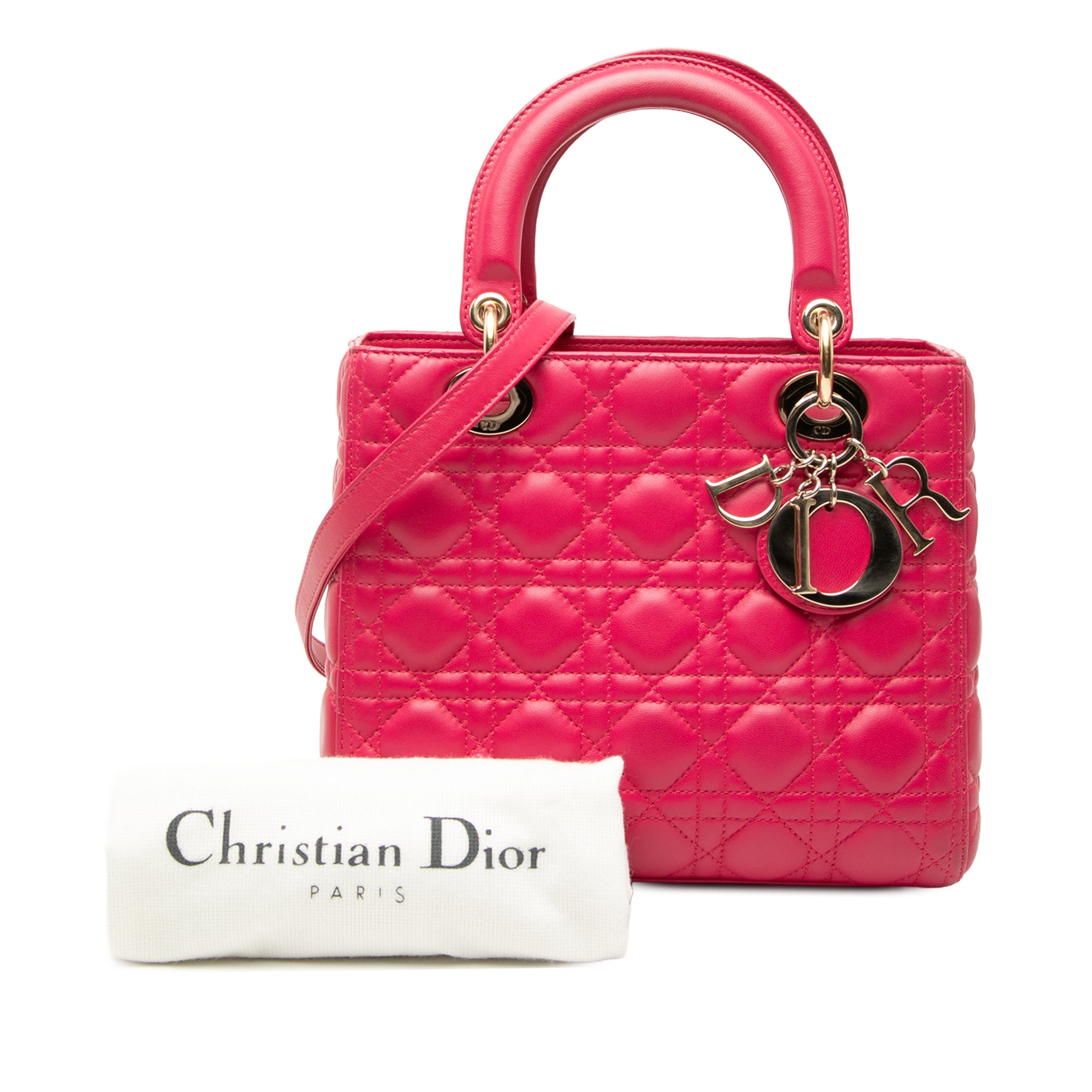 Medium Lambskin Cannage Lady Dior - Image 8