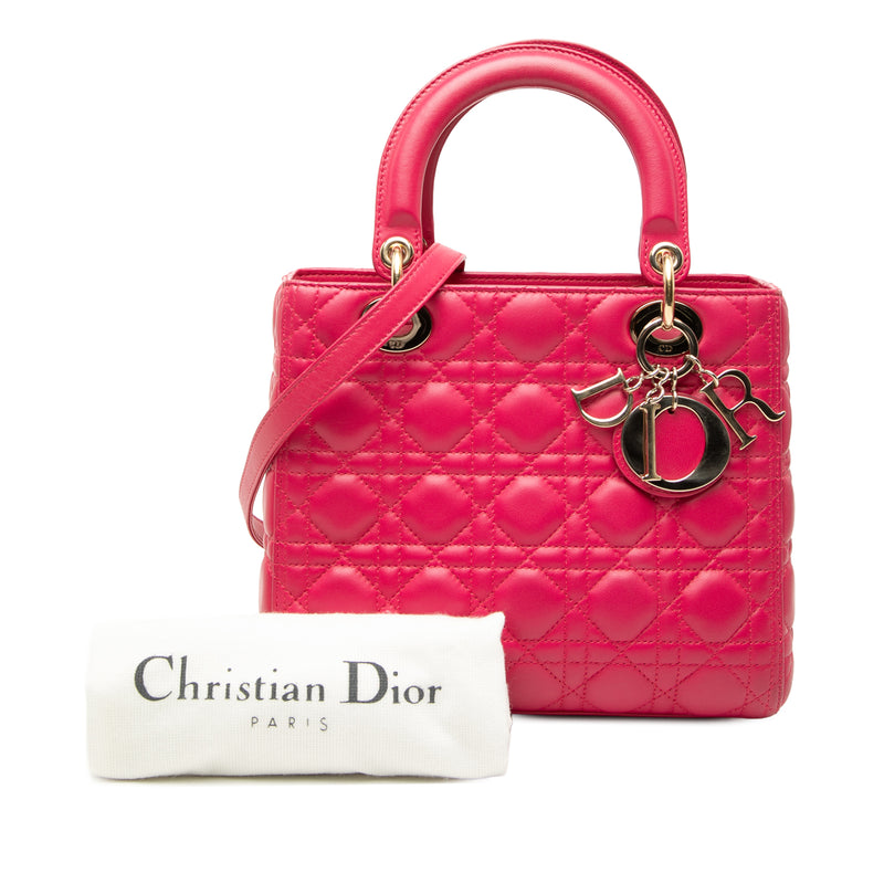 Medium Lambskin Cannage Lady Dior - Image 8