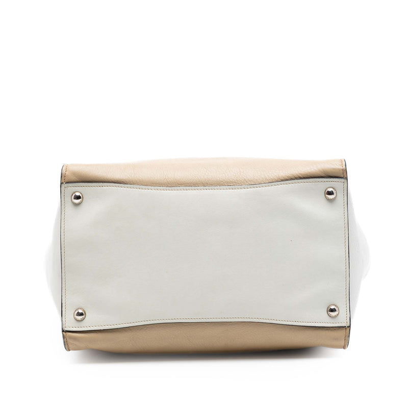 Bicolor Glace Calf Twin Pocket Double Handle Satchel - Image 3