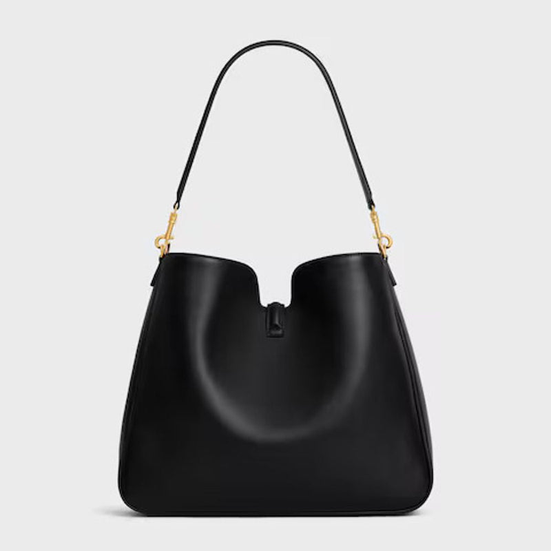 Celine E25 Shoulder Bag — Black Leather