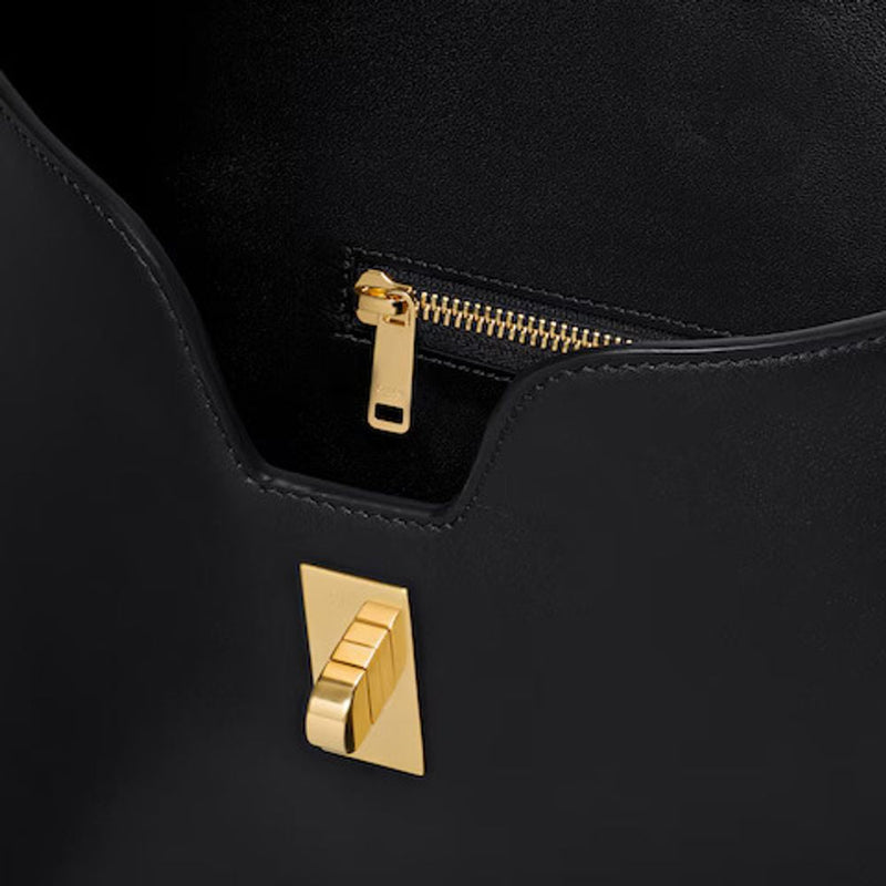 Celine E25 Shoulder Bag — Black Leather