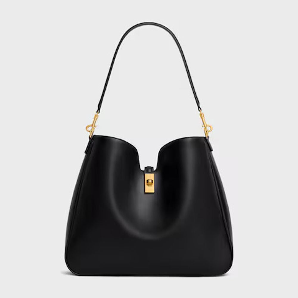 Celine E25 Shoulder Bag — Black Leather
