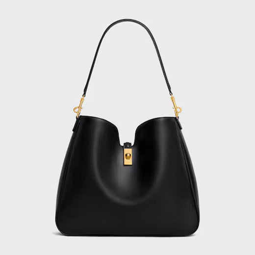 Celine E25 Shoulder Bag — Black Leather