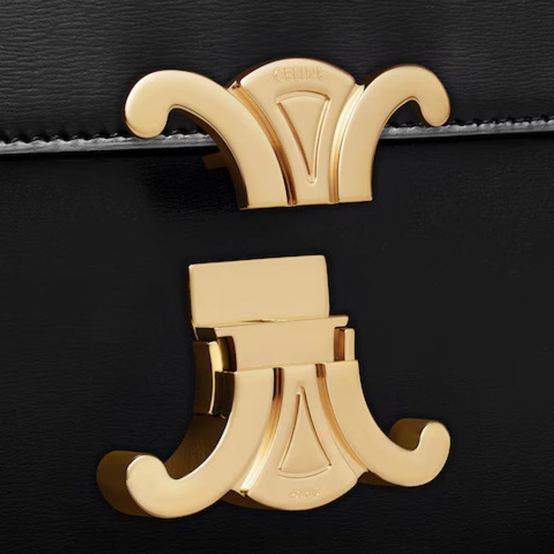Celine E25 Shoulder Bag — Black Leather