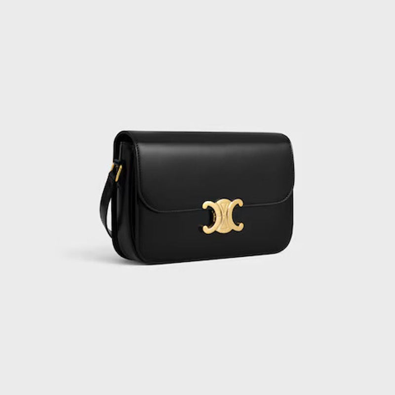 Celine E25 Shoulder Bag — Black Leather