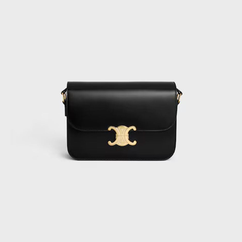 Celine E25 Shoulder Bag — Black Leather