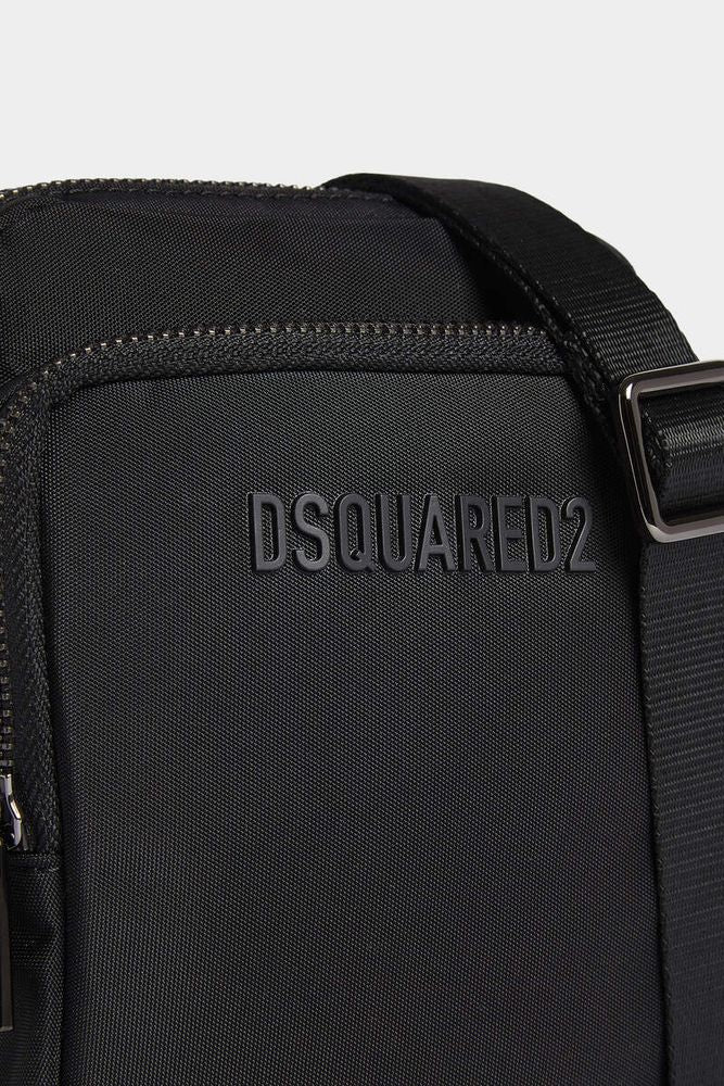 Dsquared2 Logo-Embossed Nylon Mini Bag — Black