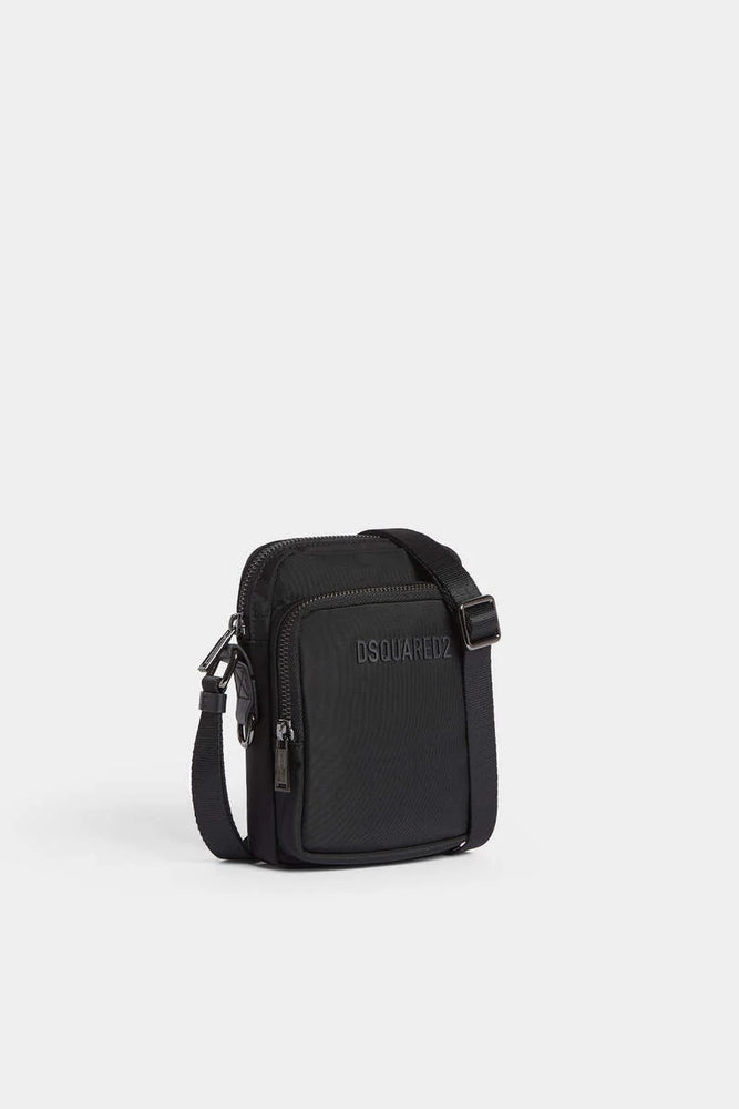 Dsquared2 Logo-Embossed Nylon Mini Bag — Black