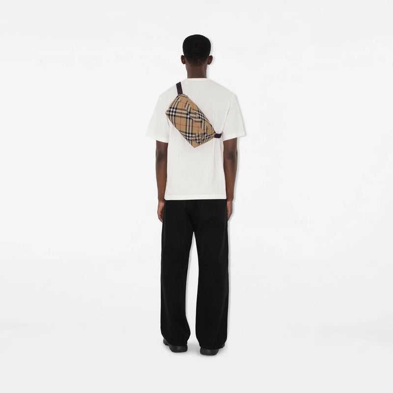 Burberry Vintage Check Canvas Belt Bag — Beige