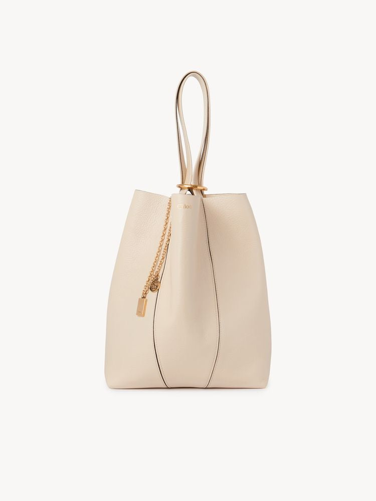 Chloé Leather Shoulder Bag — Beige