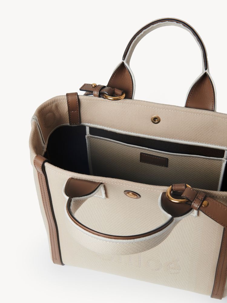 Chloé E25 Tote Bag — Beige Canvas