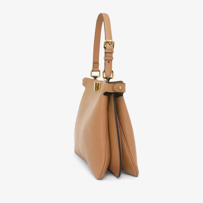 Fendi E25 Shoulder Bag — Tan Leather