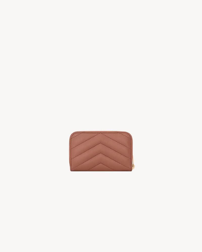 Saint Laurent E25 Portfolio Wallet — Rose Leather