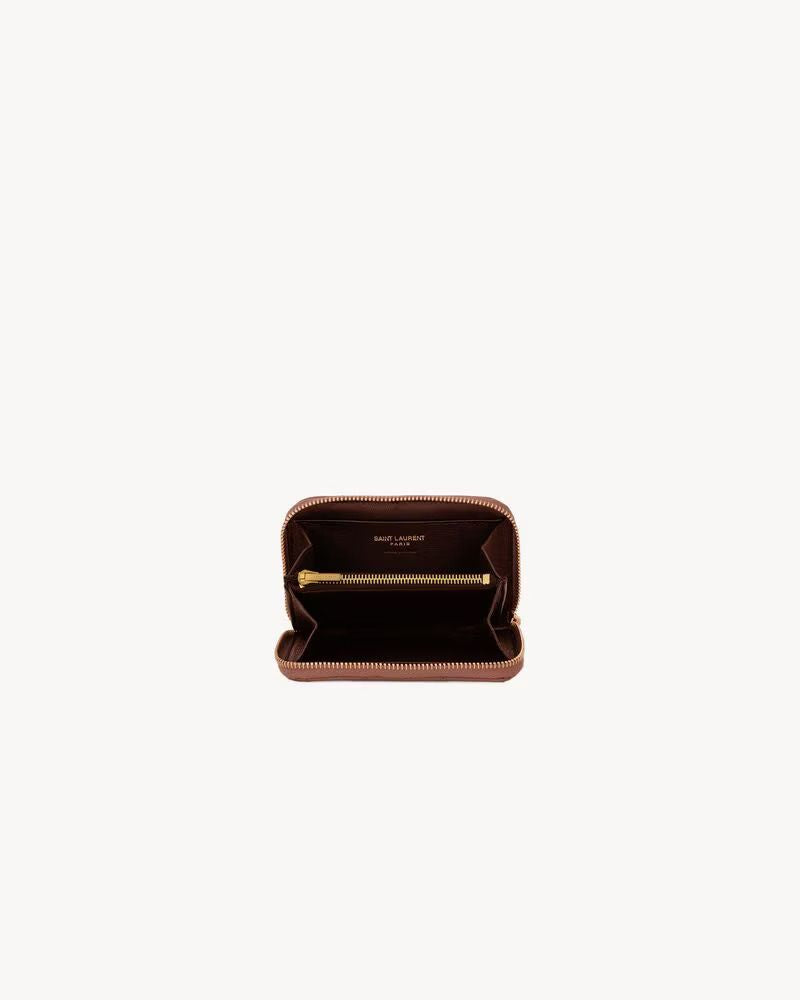 Saint Laurent E25 Portfolio Wallet — Rose Leather